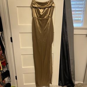 Champagne floor length dress